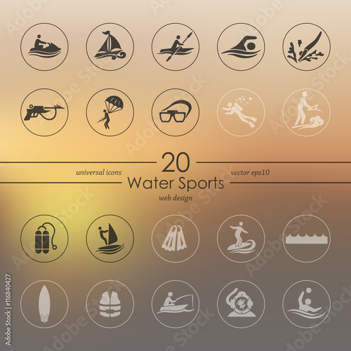 Set of water sports icons