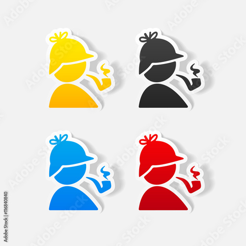 realistic design element. detective