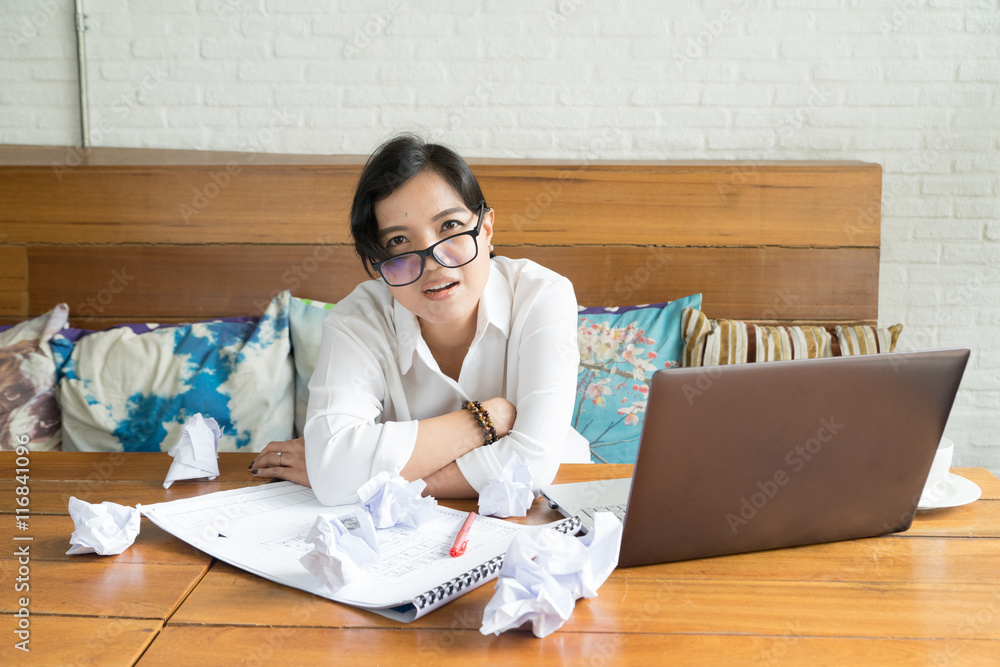 asian woman work job seriously asian woman work job seriously