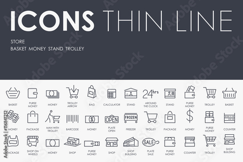 Store Thin Line Icons