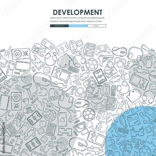 gaming Doodle Website Template Design