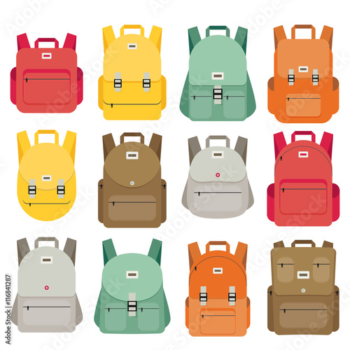 Schoolbag flat illustration. Bag for school.