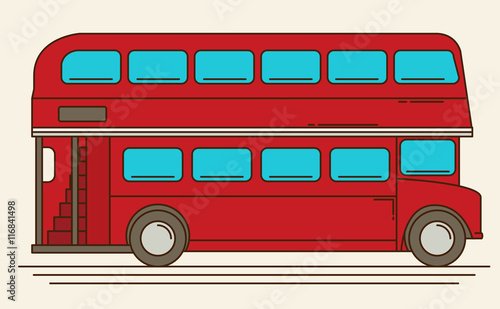 A vector illustration of a red london bus