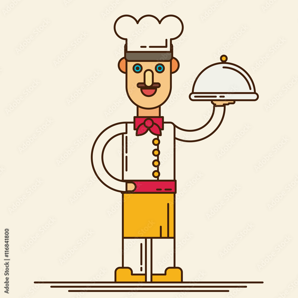 Vector illustration of chef. Flat design Vector illustration of chef. Flat design
