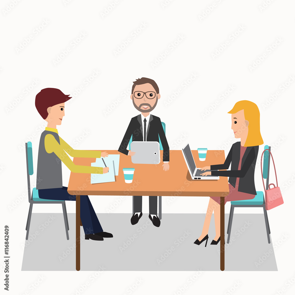 People working in the co-working space infographics elements.ill People working in the co-working space infographics elements.ill