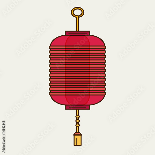 vector flat design chinese new year red paper lantern 