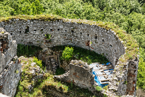 Ruins of Plavecky castle, Slovakia, travel destination photo