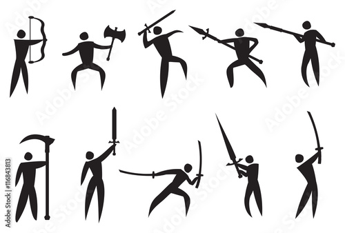 Vector Icons of Martial Arts and Weapons photo
