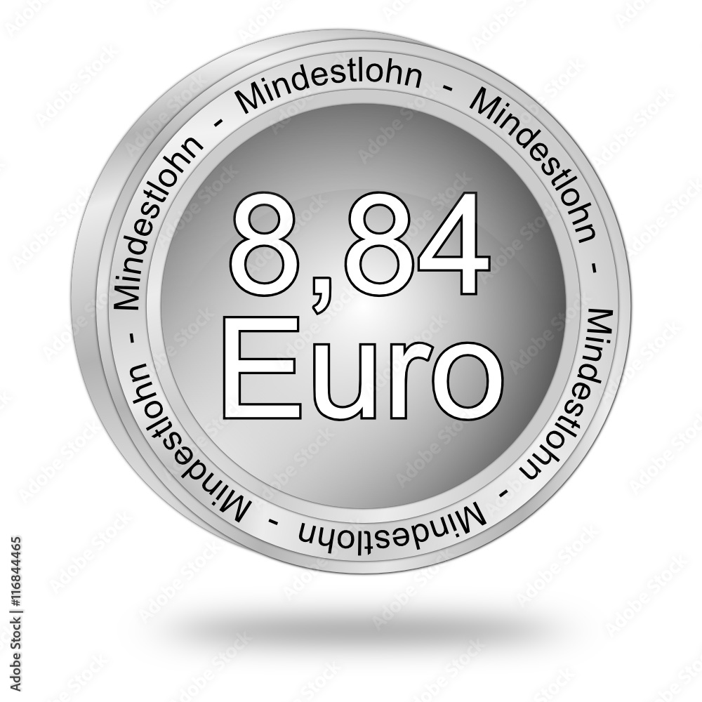 8,84 Euro minimum wage - in german - 3D illustration