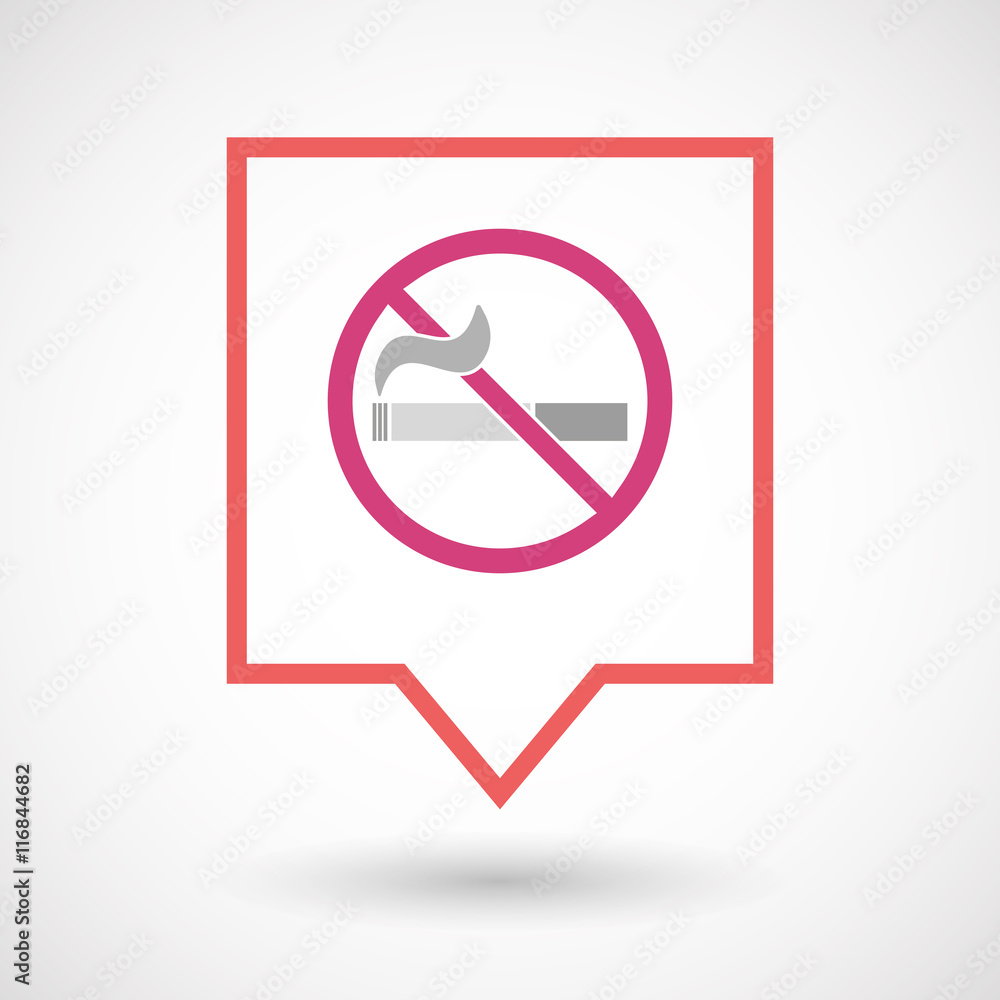 Isolated line art tooltip icon with a no smoking sign Isolated line art tooltip icon with a no smoking sign