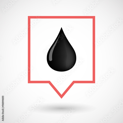 Isolated line art tooltip icon with  an oil drop icon