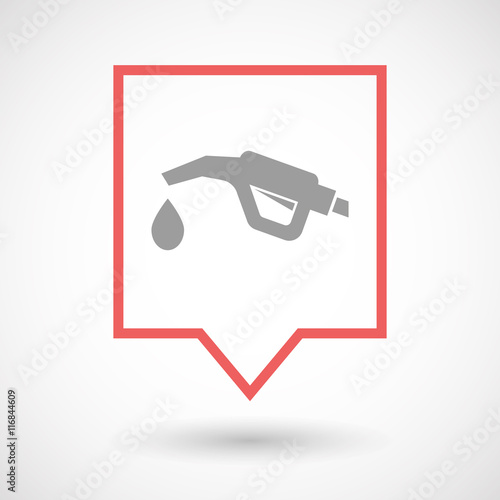 Isolated line art tooltip icon with  a gas hose icon