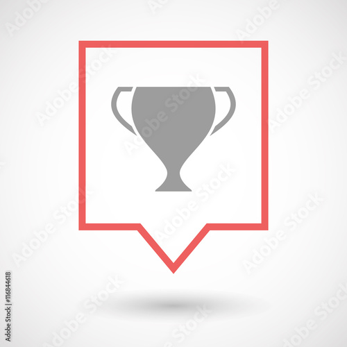 Isolated line art tooltip icon with  an award cup