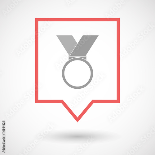Isolated line art tooltip icon with  a medal