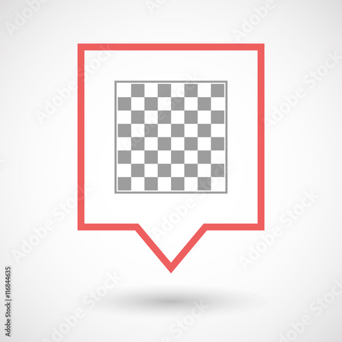 Isolated line art tooltip icon with  a chess board