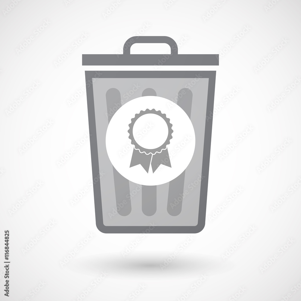 Isolated trash can icon with a ribbon award Isolated trash can icon with a ribbon award