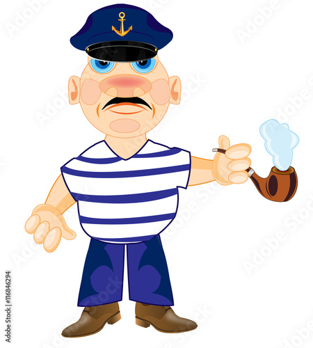 Sailor captain with tube