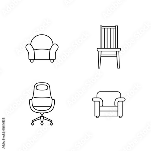 Furniture vector icons