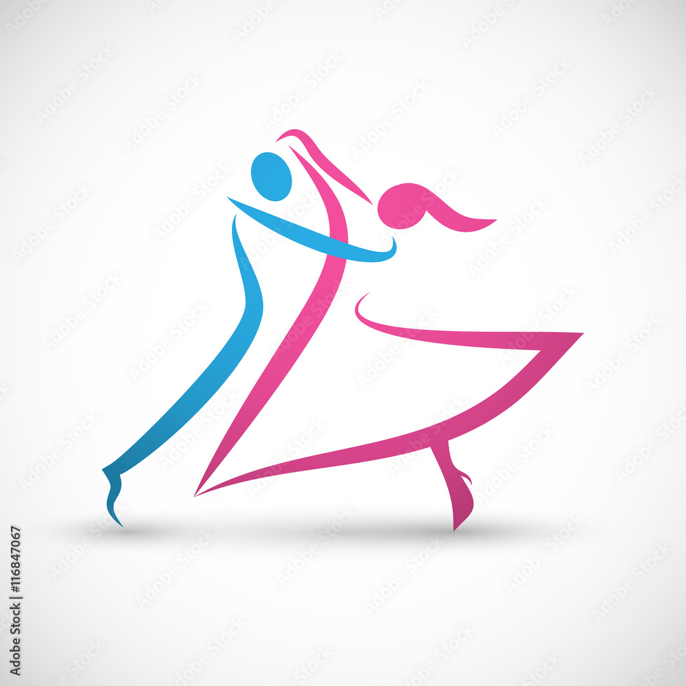taniec logo wektor - obrazy, fototapety, plakaty 