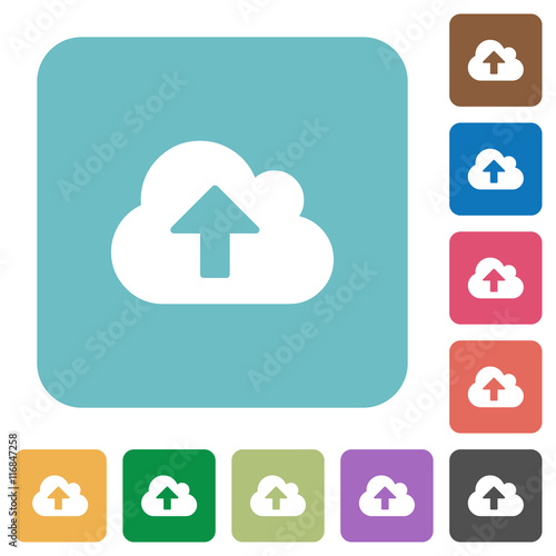 Flat cloud upload icons