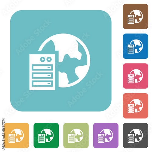 Flat web hosting icons