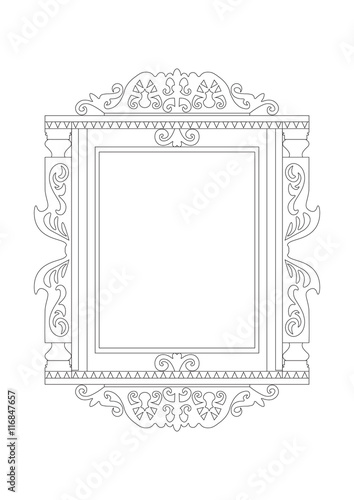 Baroque Rococo frame decor. Vector French Luxury rich carved ornaments and Wa...