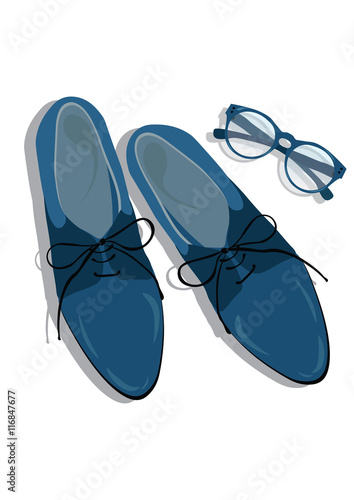 Male shoes top view. Elegant shoes Vector