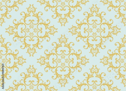 Vintage floral ornament pattern. Vector abstract ornament pattern. golden color pattern