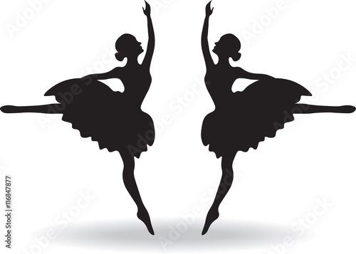 Set of Ballet dancers silhouette Vector