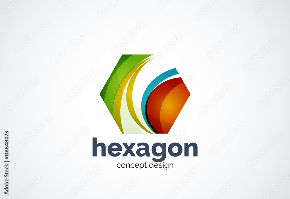 Hexagon logo template, cell concept Hexagon logo template, cell concept