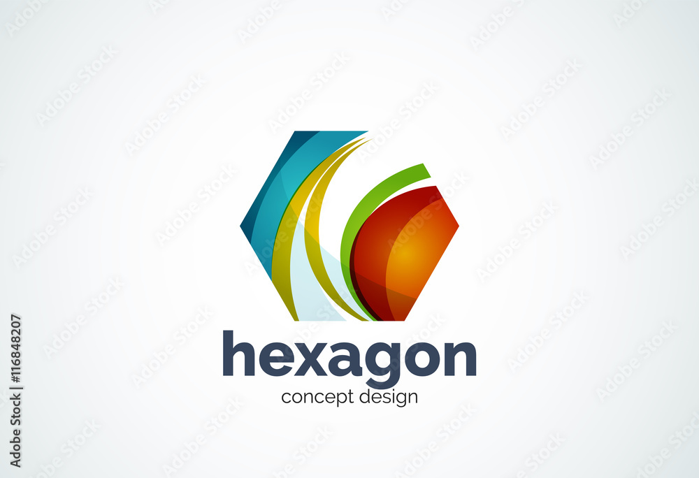 Hexagon logo template, cell concept Hexagon logo template, cell concept