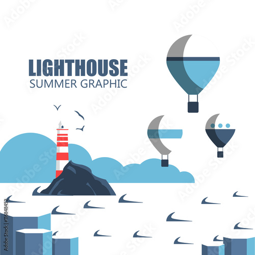 Lighthouses cartoon illustration