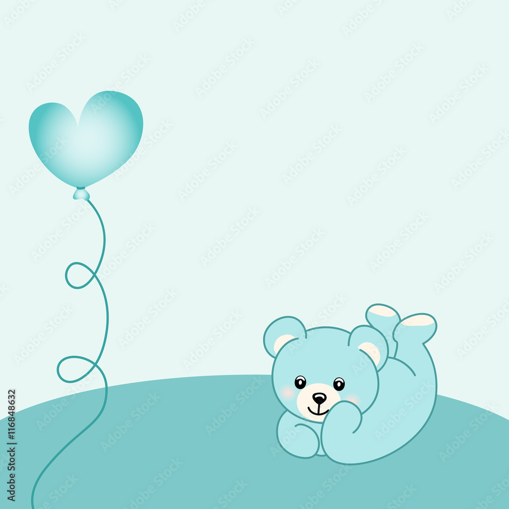 Baby boy teddy bear background
