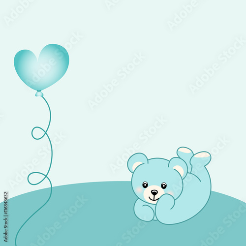 Baby boy teddy bear background