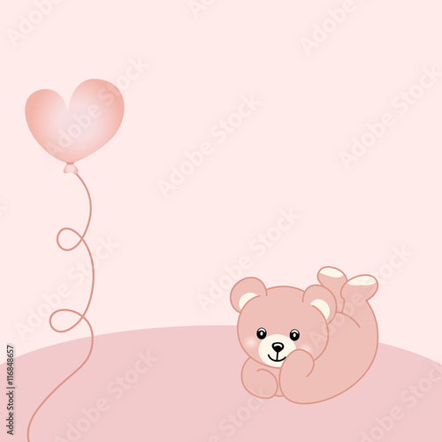 Baby girl teddy bear background
