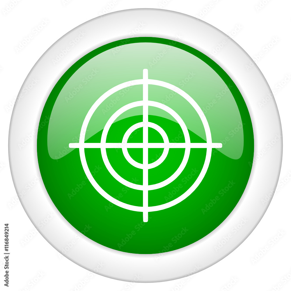 Green glossy round web target vector icon Green glossy round web target vector icon