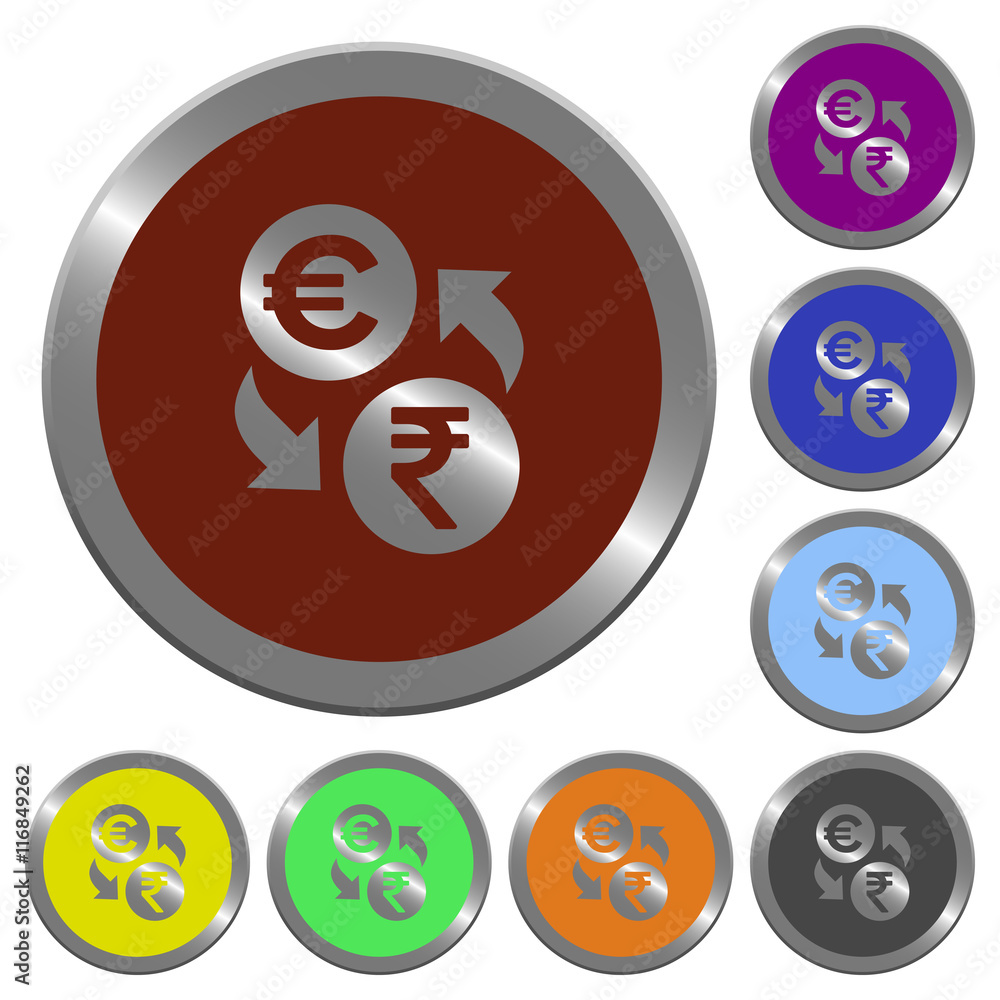 Color Euro Rupee exchange buttons Color Euro Rupee exchange buttons