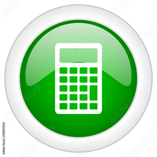 Green calculator vector icon