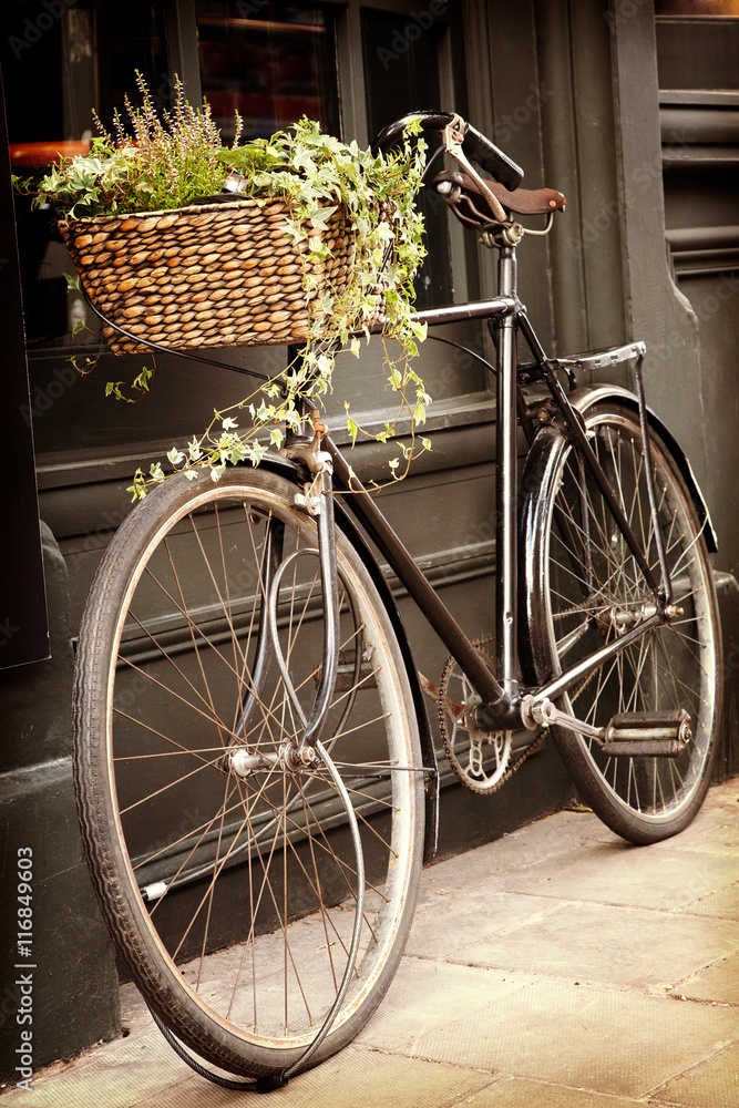 Vintage bike and flower basket