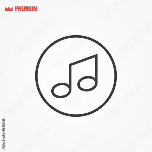 Rounded music notes button vector icon