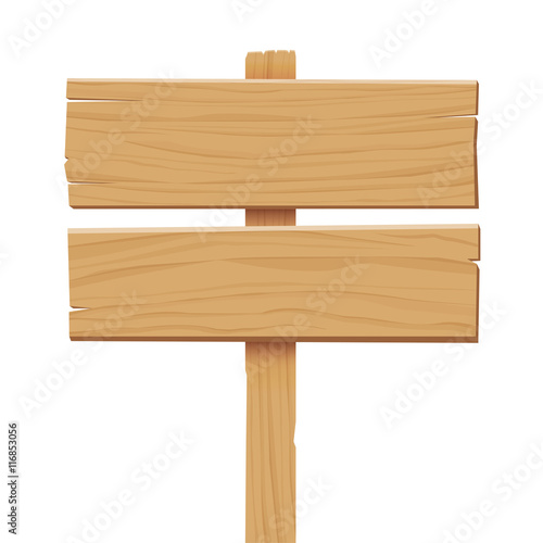 vector wooden sign isolated on white background