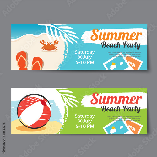 summer pool party ticket template