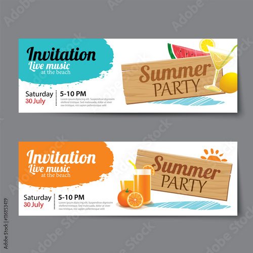 summer pool party ticket template