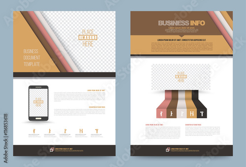 Brown Business annual report brochure flyer design template vector, Leaflet cover presentation abstract geometric background, modern publication poster magazine, layout in A4 size