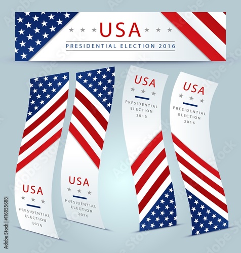 Presidential election banner background for presidential election in the USA 2016