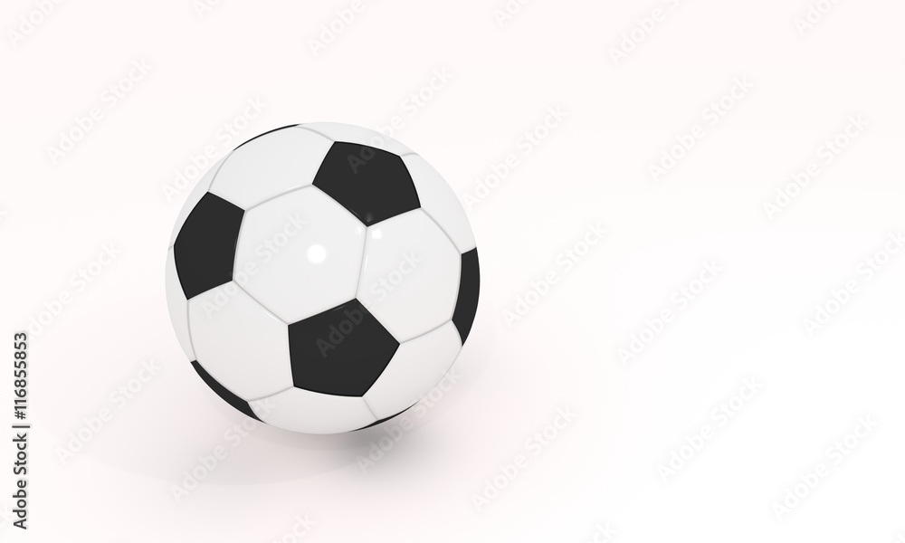 Realistic soccer ball on white background.