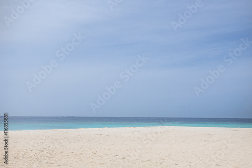 white sand beach on a nice day