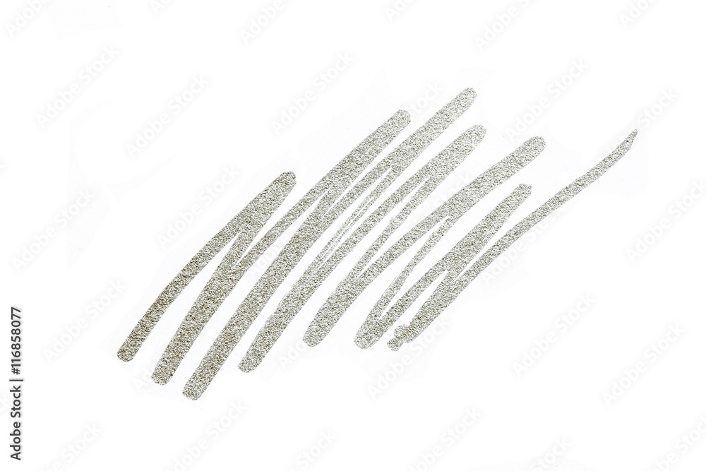 Hand drawn silver color texture paint on white background Hand drawn silver color texture paint on white background