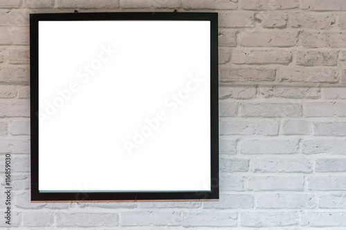 Frame on block wall, Copy space