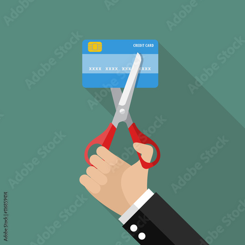 Hand cutting credit card